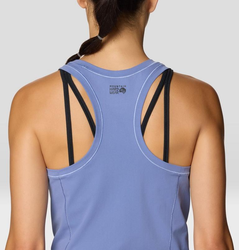 Mountain Stretch Tanklette in blue with moisture-wicking, quick-dry, and UV protection by MOUNTAIN HARDWEAR