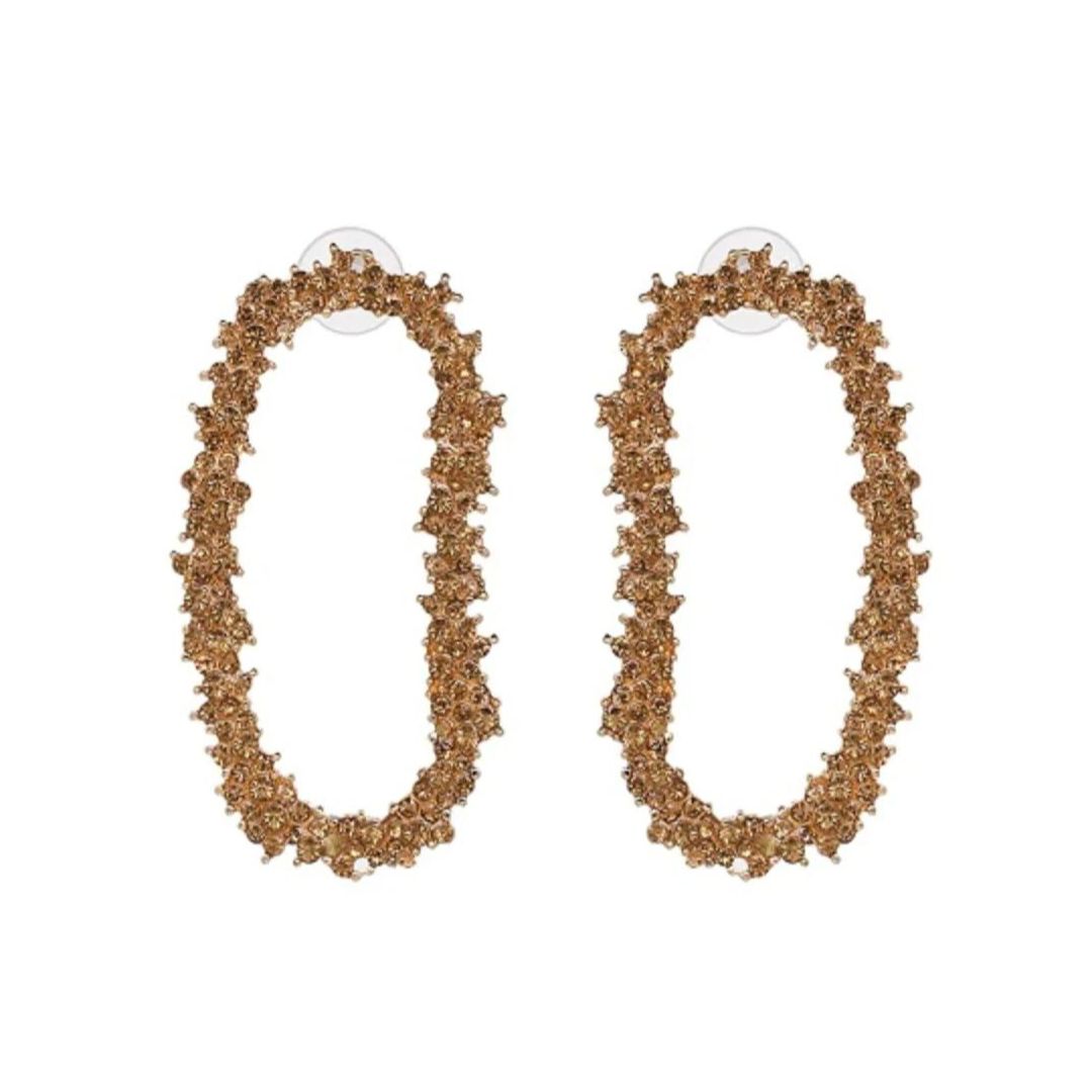 Crystal Garland green crystal oval earrings with gold-tone setting, ACCESSORY CONCIERGE Women's Jewelry HCO