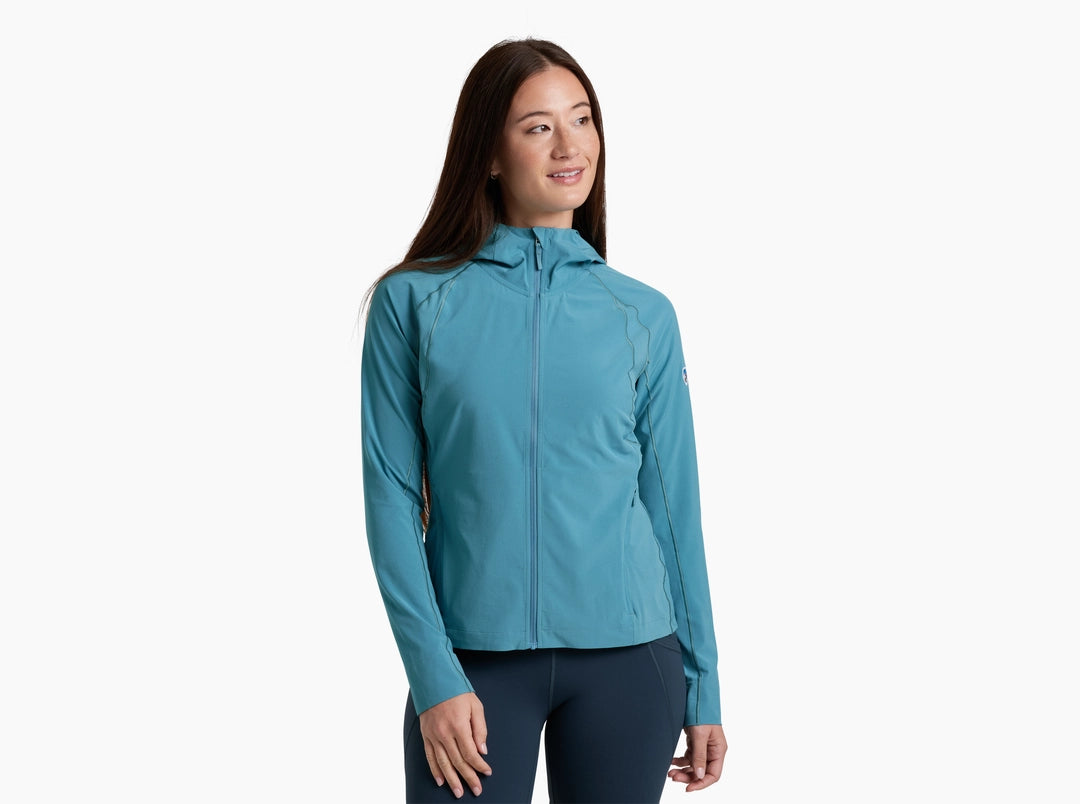 W's Sunshade Hoody - Alpine Lake breathable blue sun-protective jacket by KUHL, Fredericksburg boutique