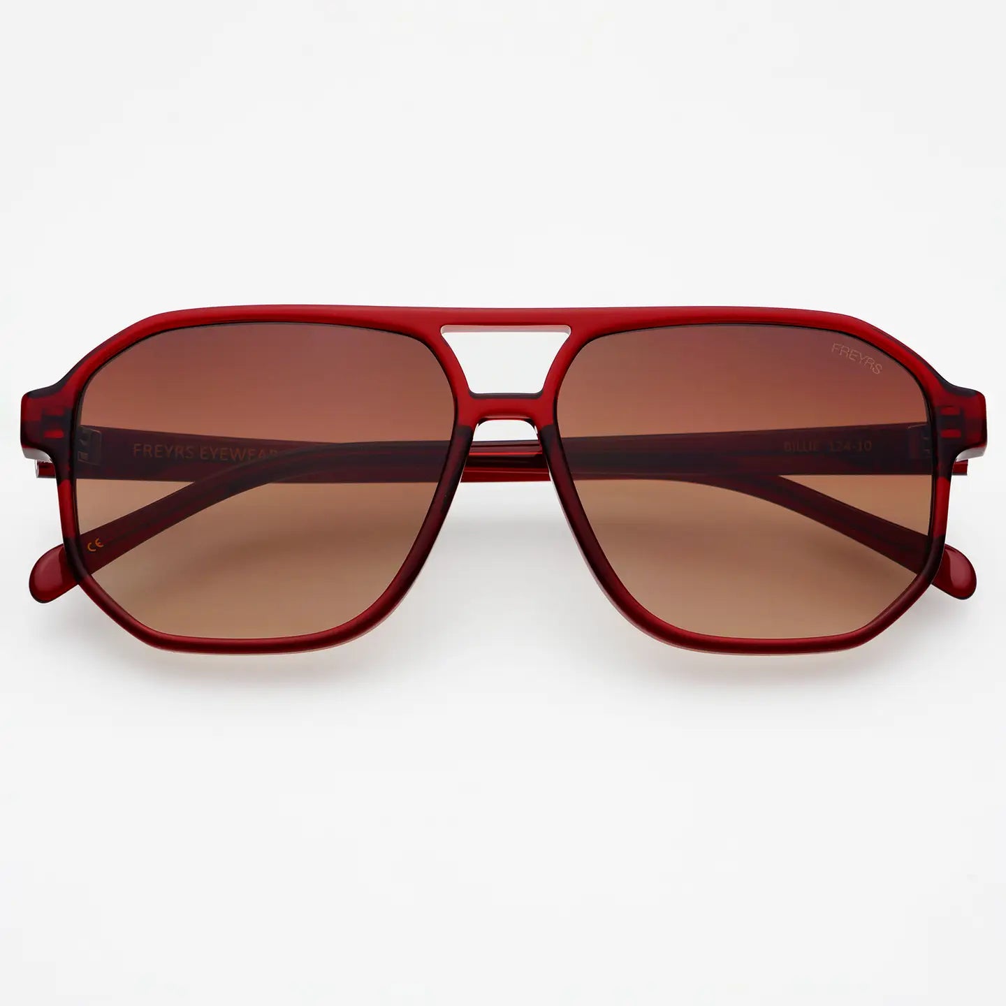 Billie Aviator Sunglasses in red and black by FREYRS EYEWEAR, Eyewear HCO collection
