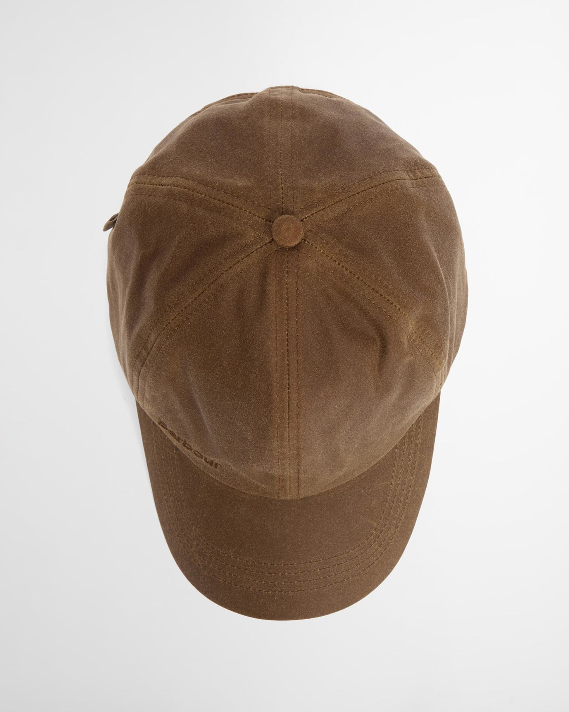Wax Cap in brown waxed cotton with Barbour embroidery, water-resistant, curated Fredericksburg TX