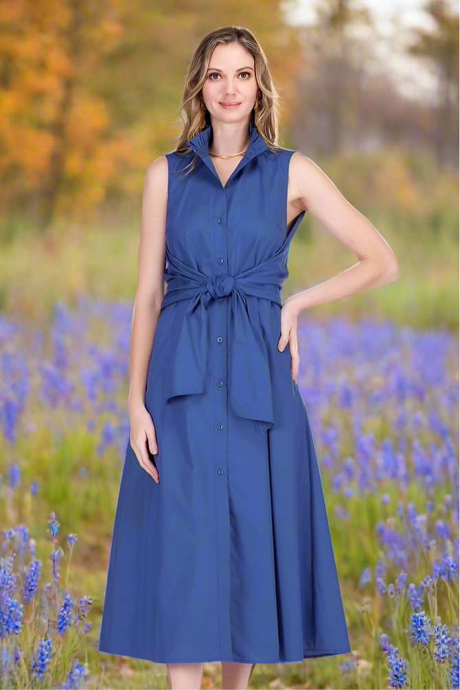 Back Wrap Maxi Dress - Navy