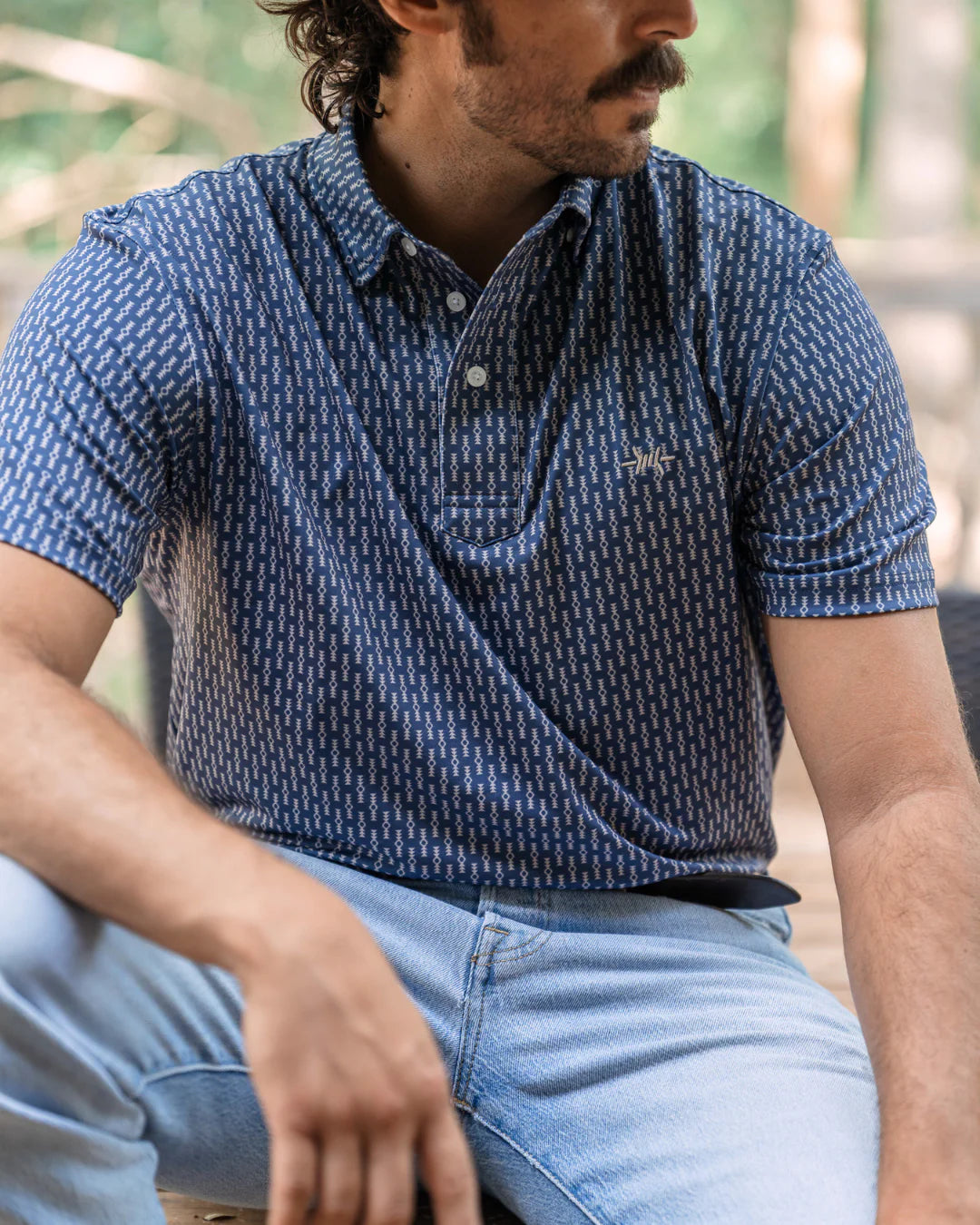 Texas Traditions Polo - Serape Navy