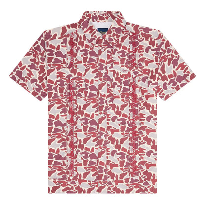 Guayabera Libre - Maroon Camo men's shirt with moisture wicking and UV protection by TEXAS STANDARD