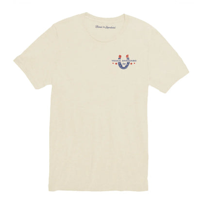 Heritage Printed Tee - No Work No Luck in white beige with vintage Texas design by TEXAS STANDARD