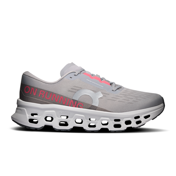 Men's Cloudmonster 3 - Alloy/Glacier by ON RUNNING in gray and white running shoes