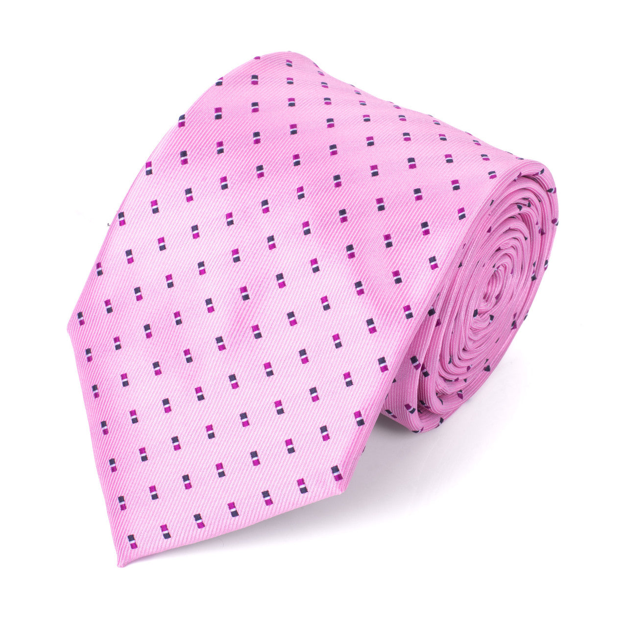 Men's Tie 5981 in pink microfiber with geometric dots pattern by SELINI NEW YORK HCO Ties