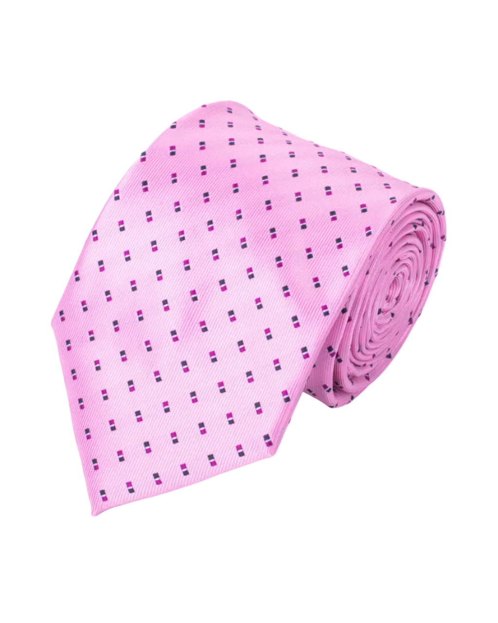 Men's Tie 5981 in pink microfiber with geometric dots pattern by SELINI NEW YORK HCO Ties