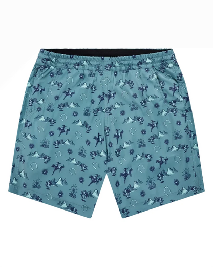 Waterloo Swim Shorts - Badlands Academy 7" with geometric animal print by TEXAS STANDARD