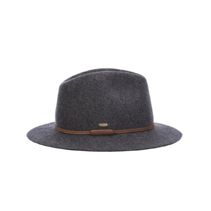 Mystery Hat Azure gray wool felt hat with faux leather band, Women's Hats sale Fredericksburg