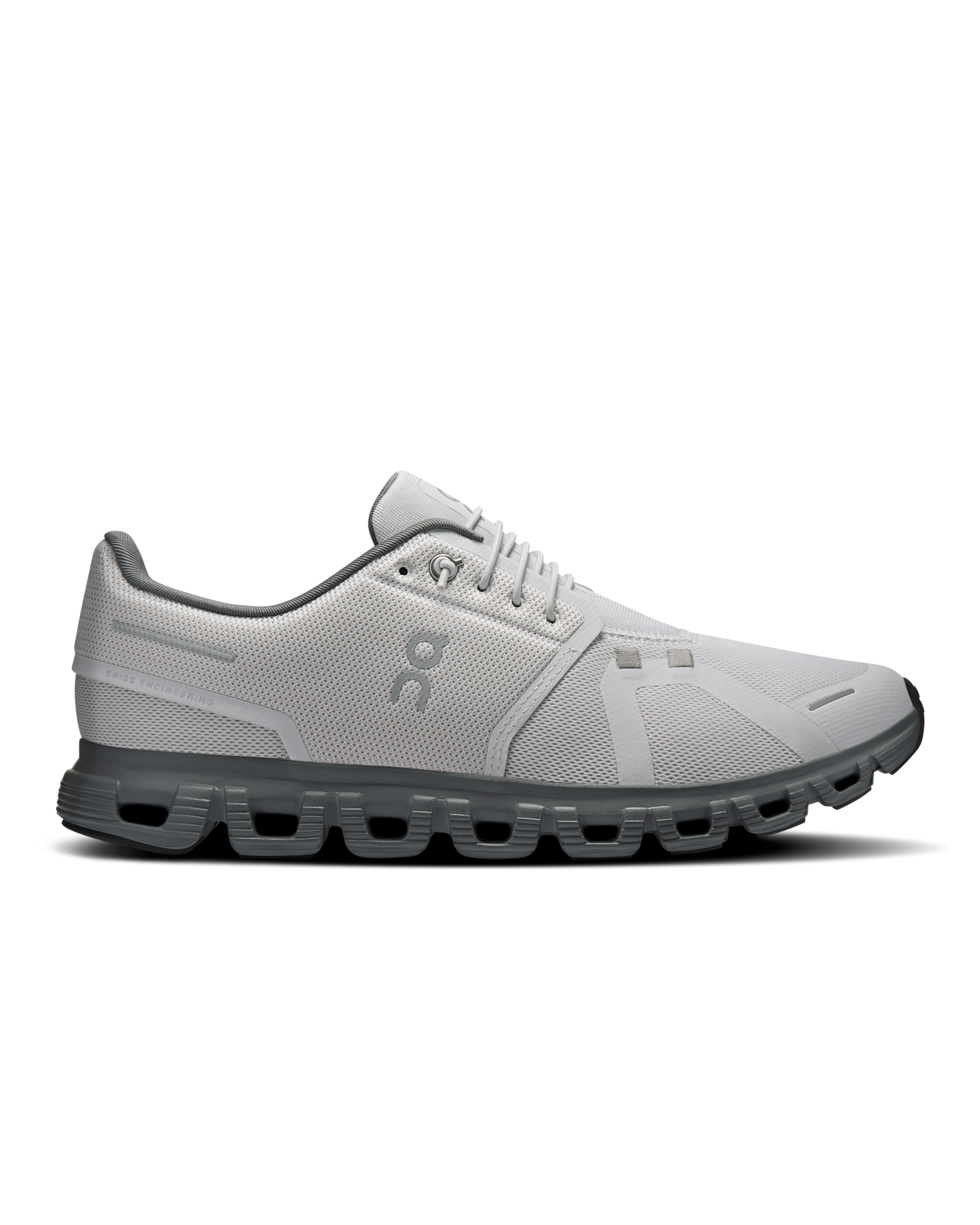 Cloud 6 M - Wolf/Rock men's running shoe in white and gray by ON RUNNING, HCO collection