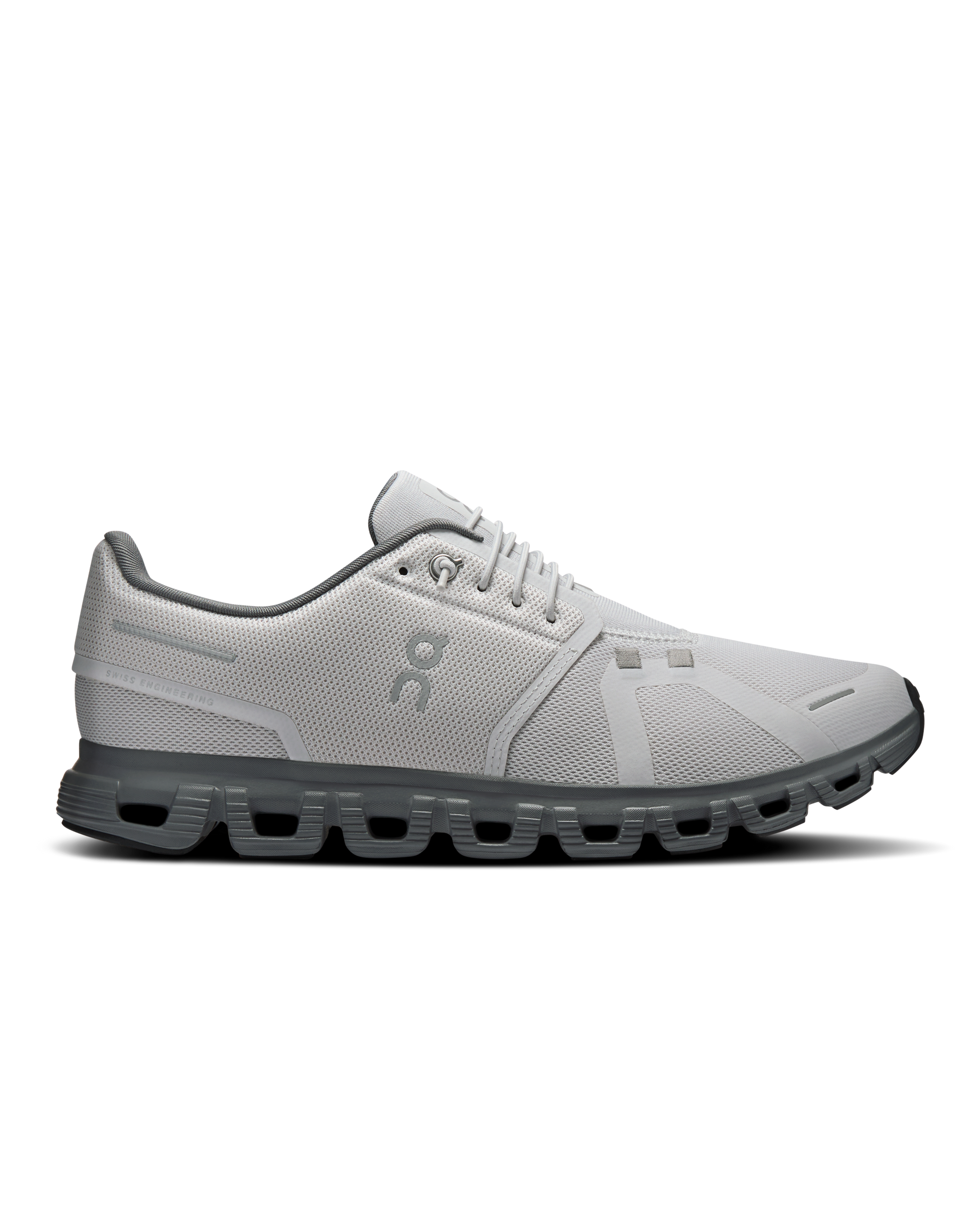 Cloud 6 M - Wolf/Rock men's running shoe in white and gray by ON RUNNING, HCO collection
