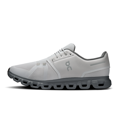 Cloud 6 M - Wolf/Rock men's running shoe in white and gray by ON RUNNING from HCO collection