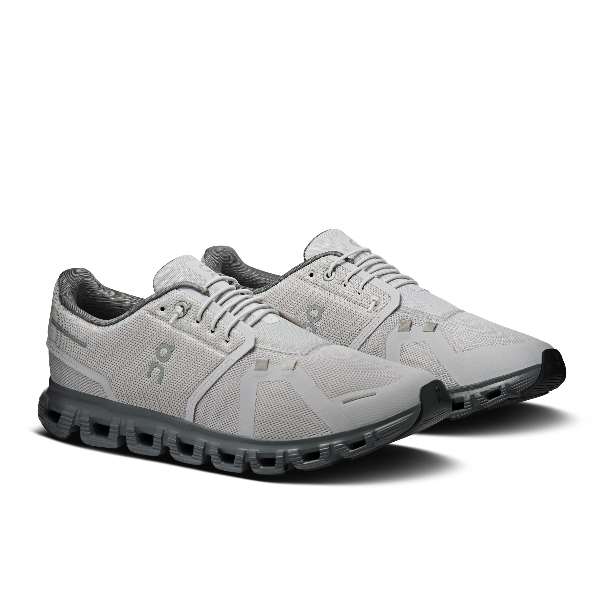 Cloud 6 M - Wolf/Rock men's running shoes in white and gray by ON RUNNING from HCO collection