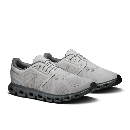 Cloud 6 M - Wolf/Rock men's running shoes in white and gray by ON RUNNING from HCO collection