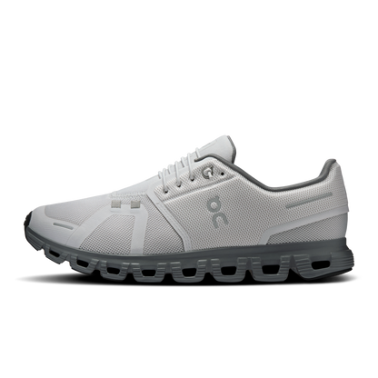 Cloud 6 M - Wolf/Rock men's running shoe in white and gray by ON RUNNING from HCO Men's Shoes