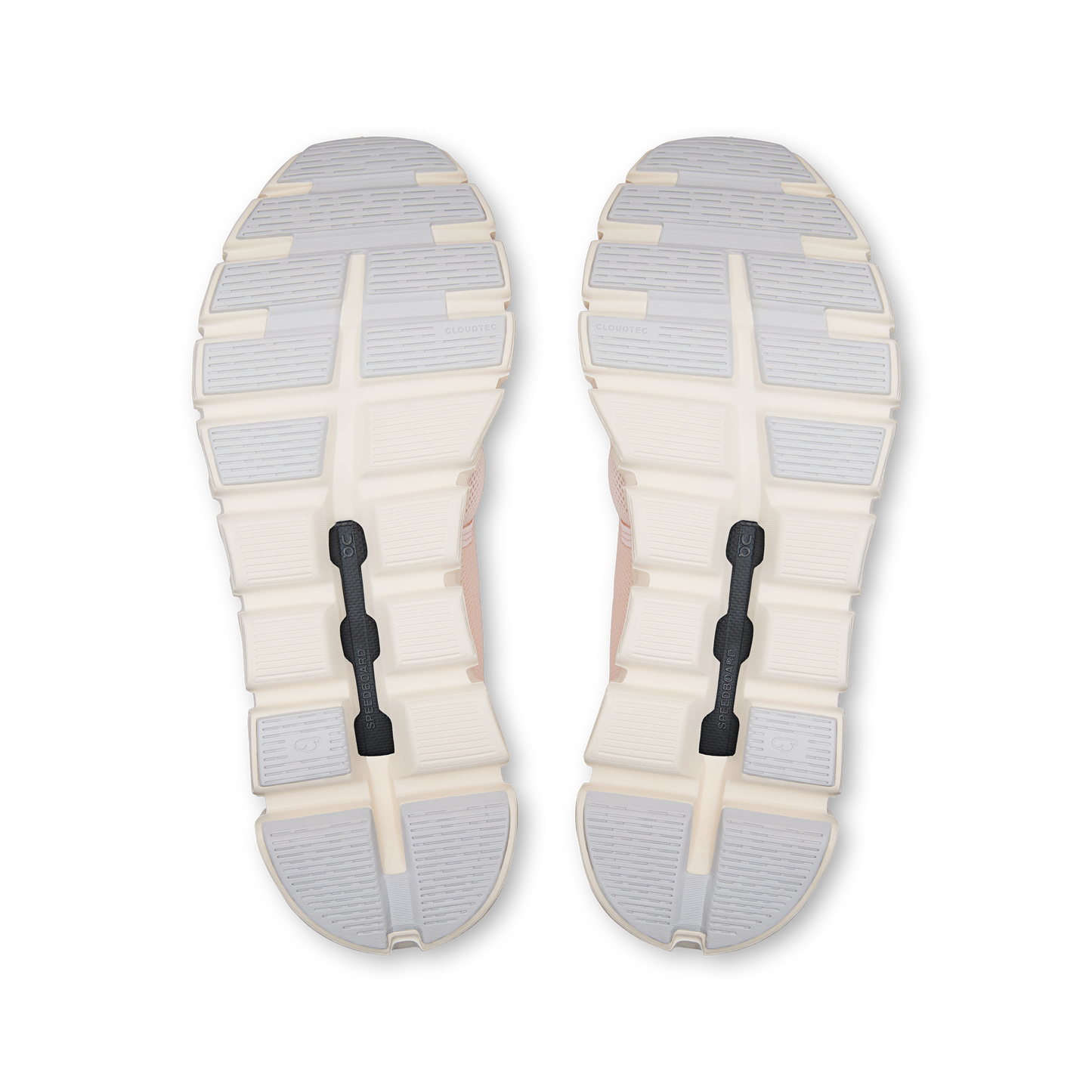 Cloud 6 W - Salt/Gardenia women's running shoe outsole with rubber grip by ON RUNNING HCO