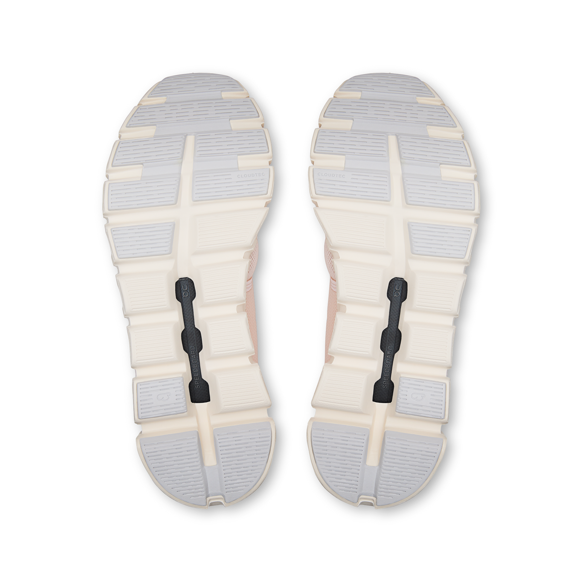Cloud 6 W - Salt/Gardenia women's running shoe outsole with rubber grip by ON RUNNING HCO