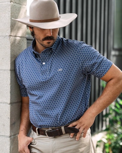 Texas Traditions Polo - Serape Navy