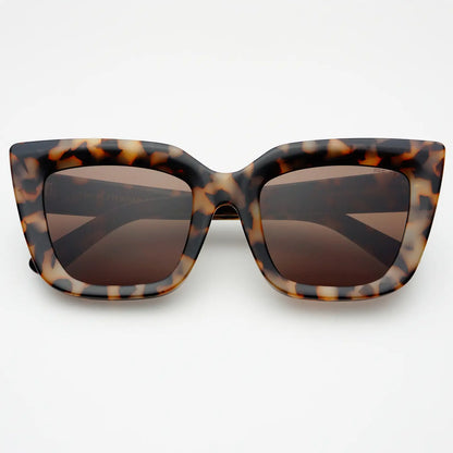 Portofino Acetate Oversized Cat Eye Sunglasses - Milky Tortoise with premium nylon lenses by FREYRS EYEWEAR