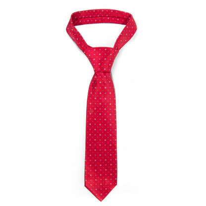 Men's Tie 5983 in red microfiber with geometric pattern by SELINI NEW YORK HCO Ties