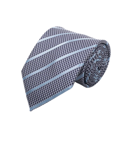 Men's Tie 5979 in microfiber with checkered and striped pattern, SELINI NEW YORK HCO Ties