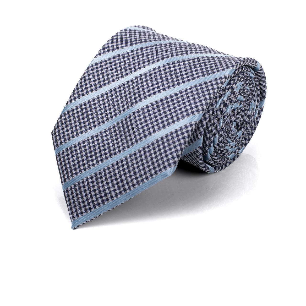 Men's Tie 5979 in microfiber with checkered and striped design, SELINI NEW YORK, HCO Ties