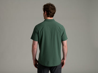Edge SS men's short sleeve shirt in green with moisture wicking, UV protection, KUHL style