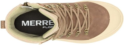 Harper Lace Zip Wp W brown waterproof hiking boot with cushioned collar by MERRELL