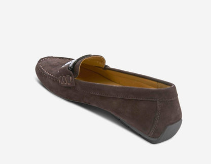 Aiker - Tmoro brown glove leather moccasin with chain accent and rubber driving sole by VANELI