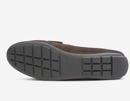 Aiker - Tmoro brown glove leather moccasin sole with rubber driving tread by VANELI