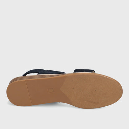 Bordy - Navy Linelast sandal sole with 1-inch stacked wedge heel by VANELI Women's Shoes HCO