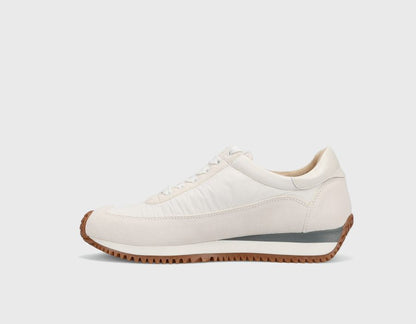 Queen - White Nival retro lace-up sneaker with padded collar and two-tone sole by VANELI at HCO
