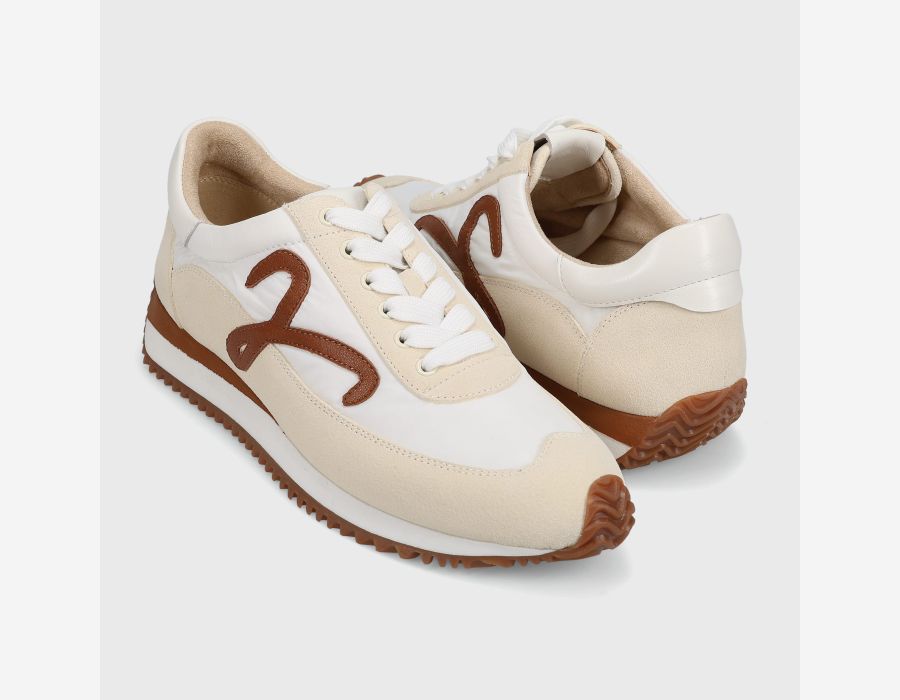 Queen - Panna Nival retro lace-up sneaker in beige, white, brown by VANELI, Women's Shoes HCO