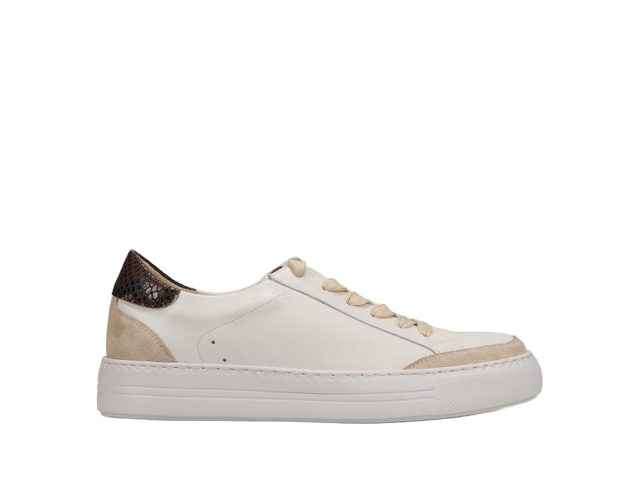 Ying - White mixed material lace-up sneaker with 1.25 inch sole by VANELI, Women's Shoes HCO