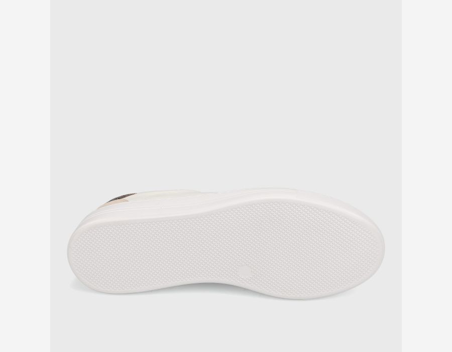 Ying - White sneaker outsole with textured rubber sole and 1.25 inch platform by VANELI