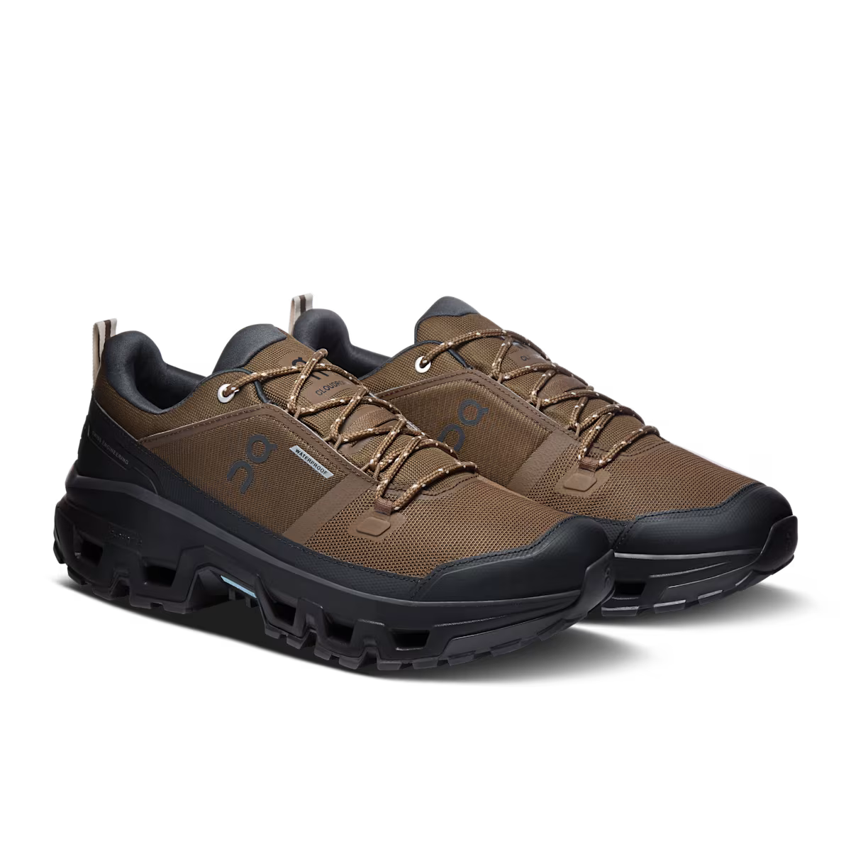 Cloudrock Low WP M - Earth/Black waterproof hiking boots by ON RUNNING, Men's Shoes, HCO Texas