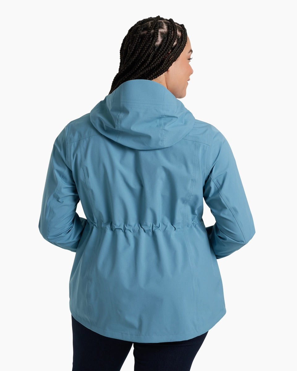W's Stretch Voyagr Jacket - Alpine Lake by KUHL, water resistant blue women's jacket with hood