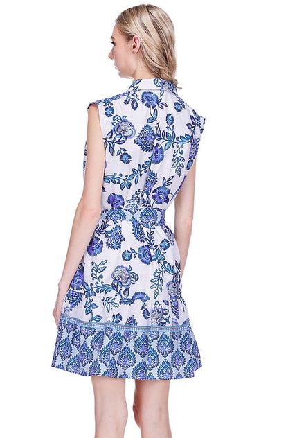 Contrast Print Shirt Dress