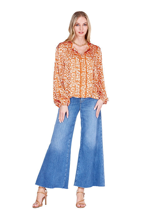 Trimmed Top - Tangerine Tango