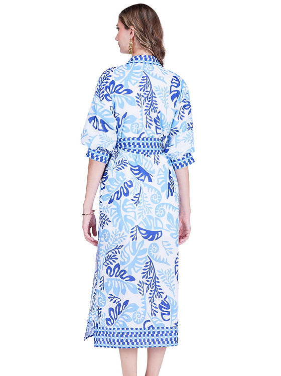 Maxi Shirt Dress - Lagoon Leaf