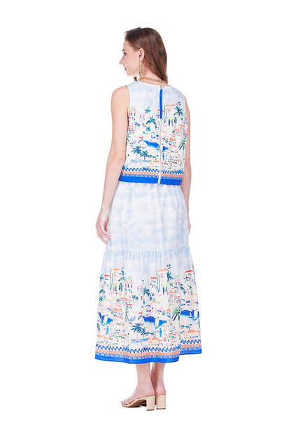 Back Zip Sleeveless Top - Seaside Village