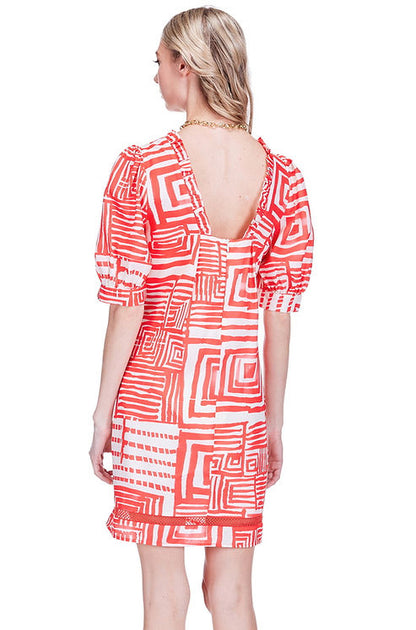 Ruffles Short Sleeve Trim Dress