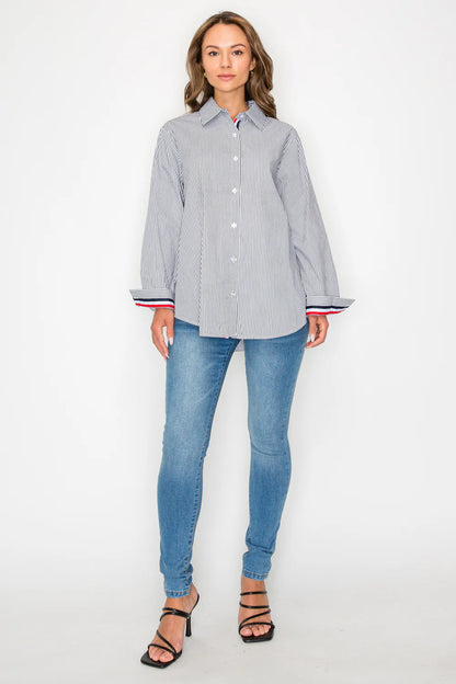 Jasmine Cotton Pinstripe Shirt