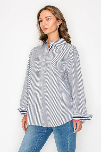 Jasmine Cotton Pinstripe Shirt