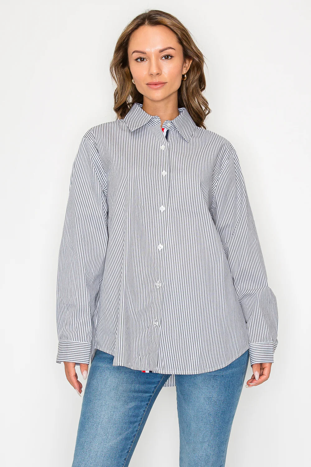 Jasmine Cotton Pinstripe Shirt