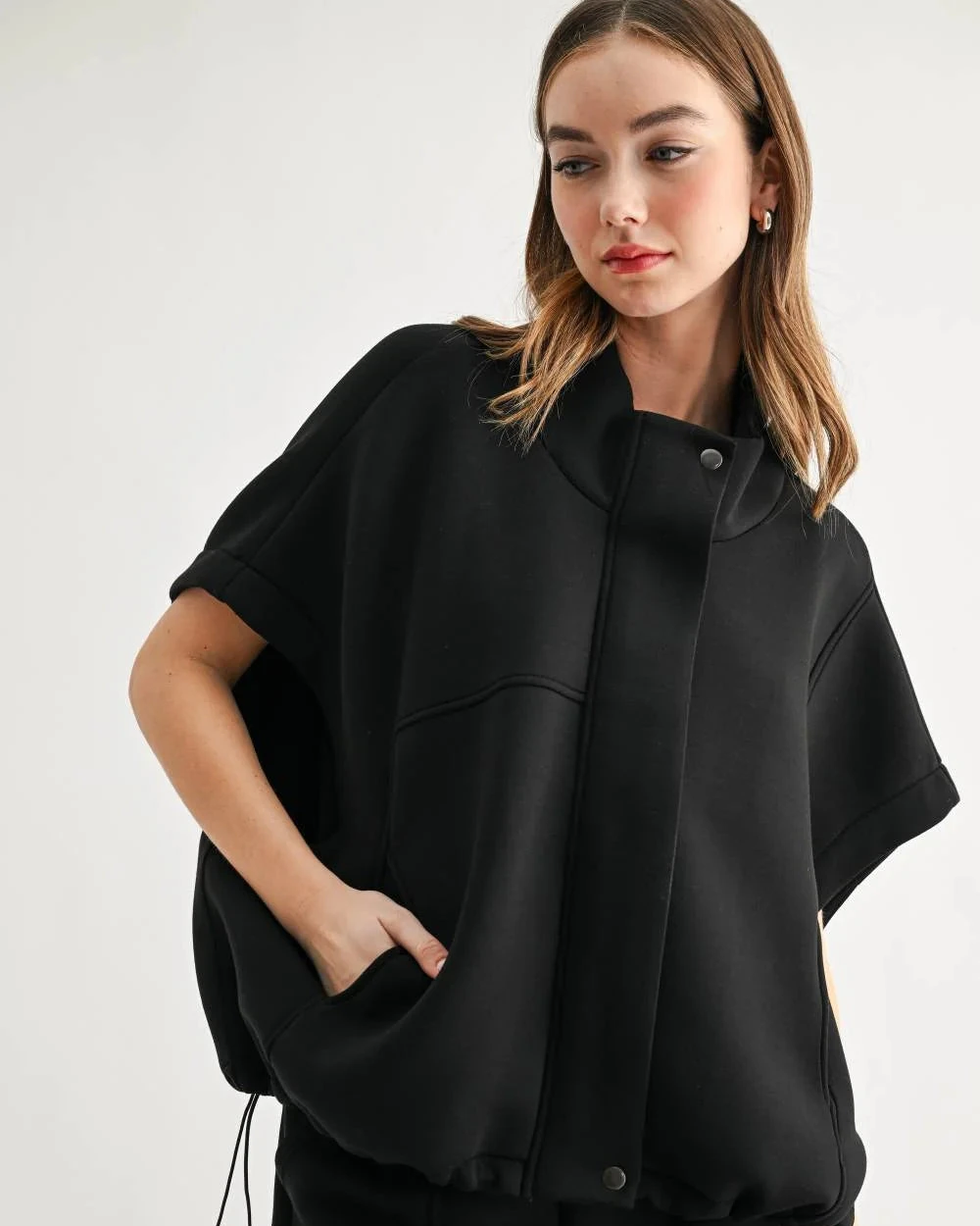 Frankie Poncho Jacket - Black