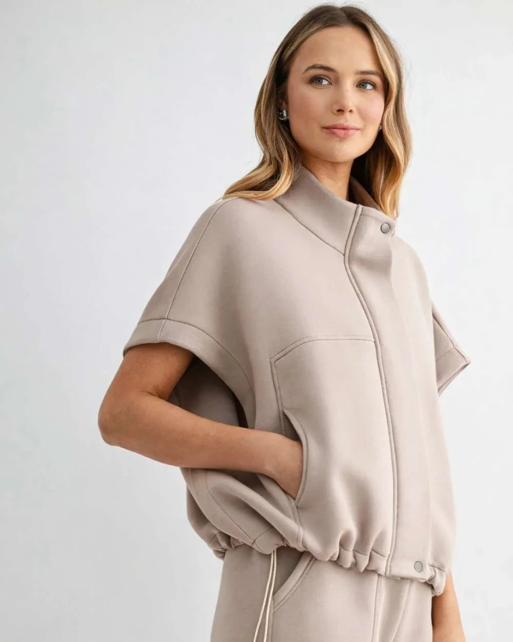Frankie Poncho Jacket - Taupe