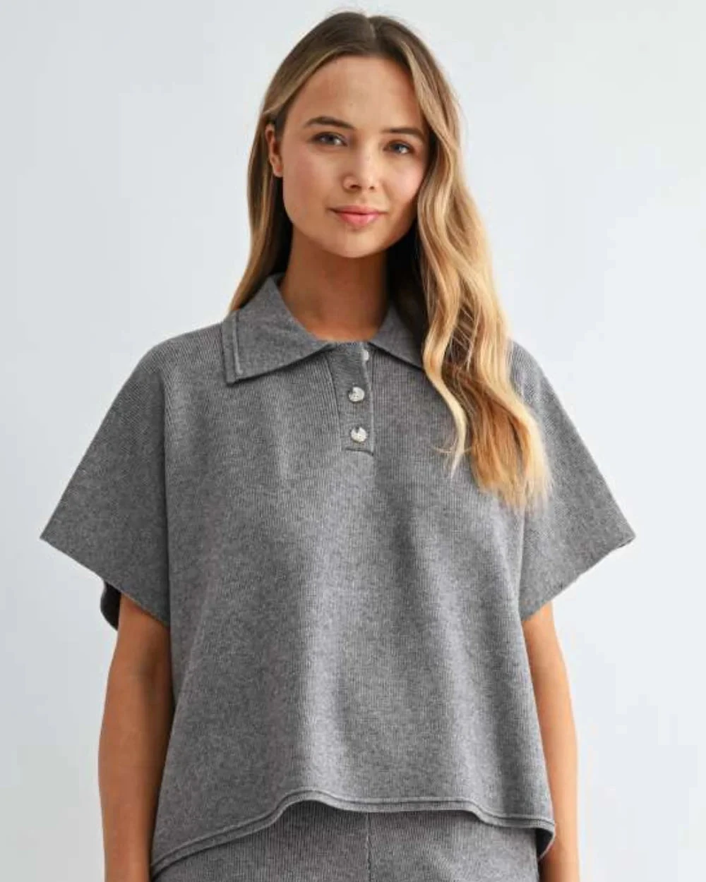 Sean Knitted Top - Heather Grey