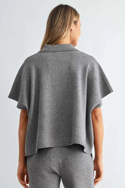 Sean Knitted Top - Heather Grey